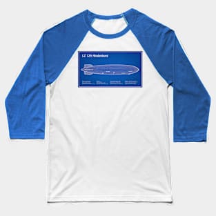 LZ 129 Hindenburg Zeppelin Airship - AD Baseball T-Shirt